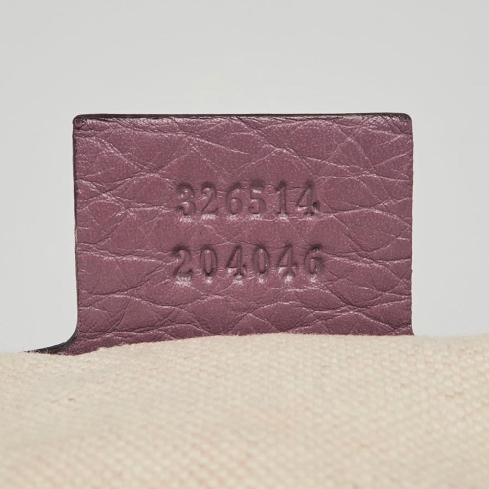 💕Authenic Gucci Mauve Leather Hobo Shoulder Tote Convertible Detachable Strap - Picture 12 of 13
